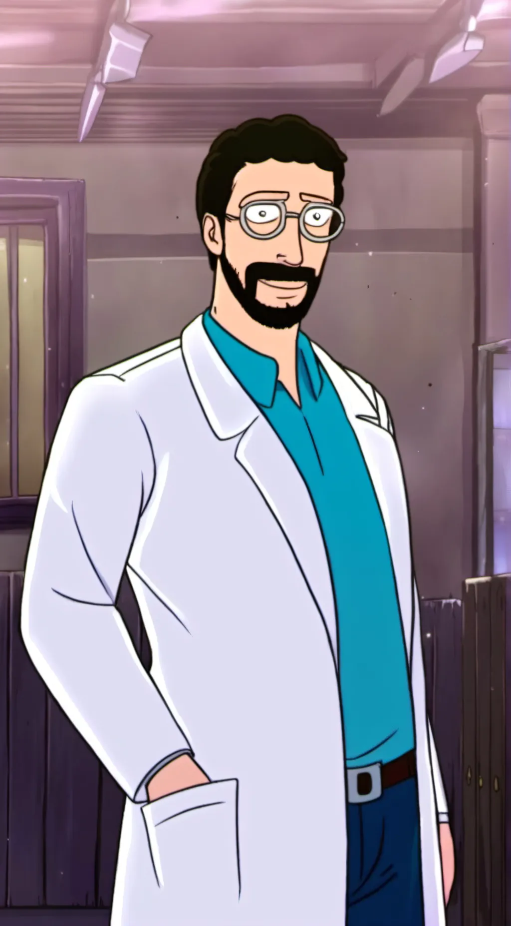 ai character: Dr. Frank  background