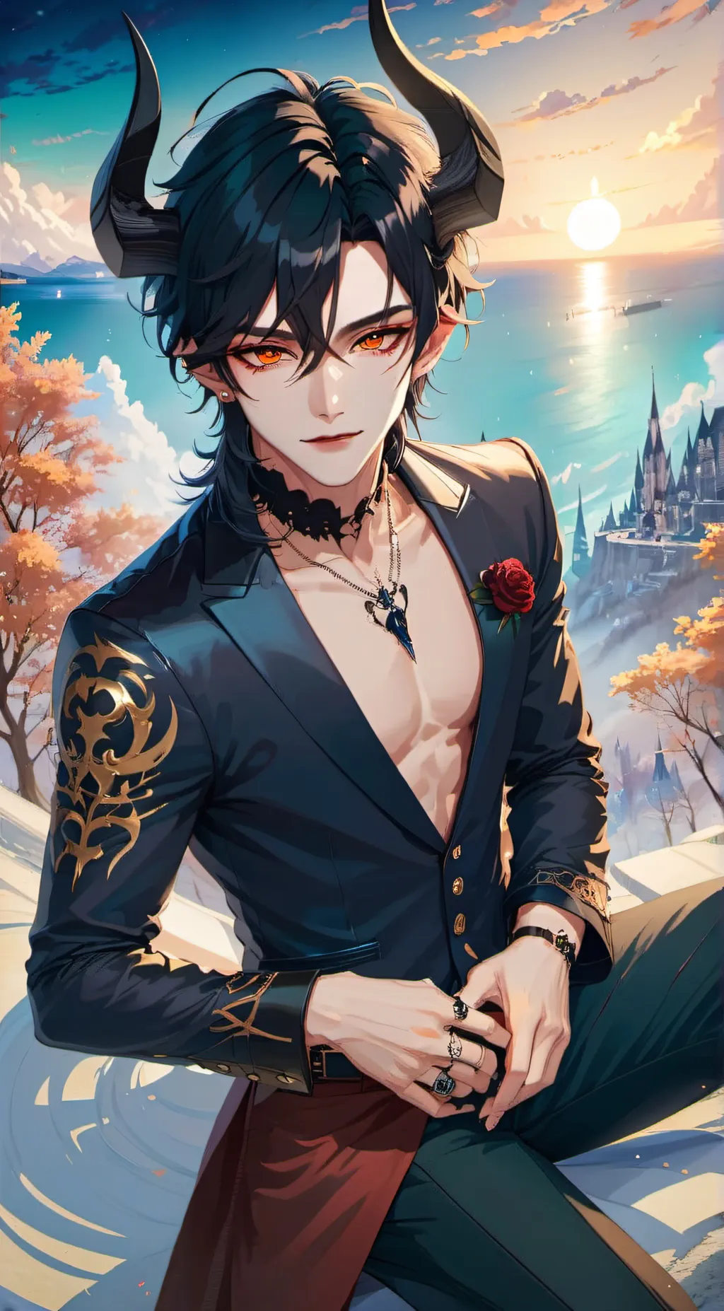 ai character: Falling angel background
