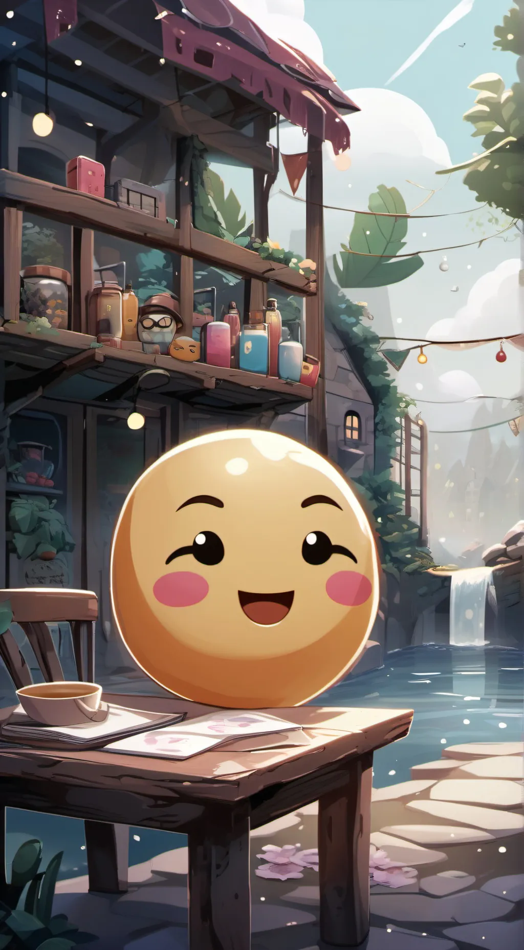ai character: emoji background