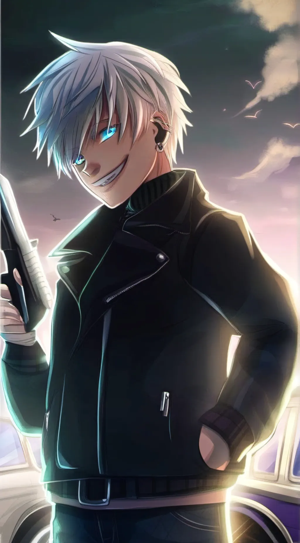 ai character: gojo satoru  background