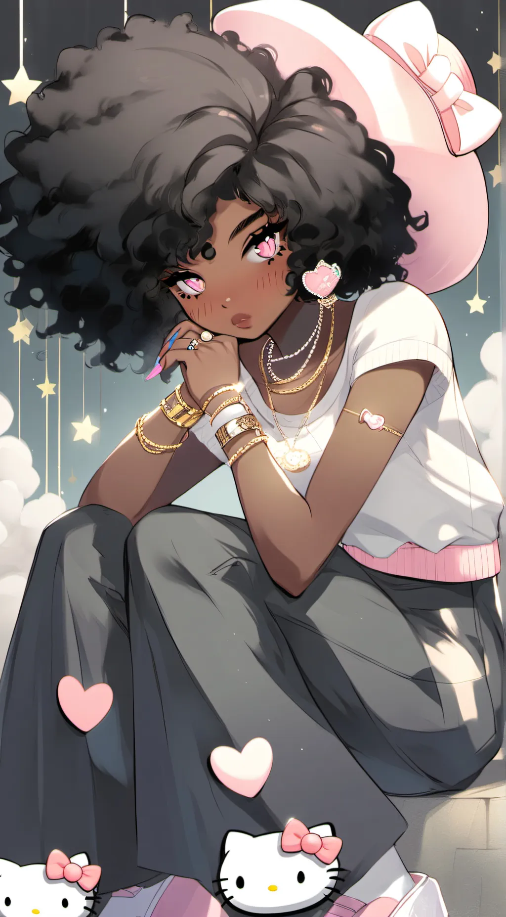 ai character: Aaliyah❤️🩷 background
