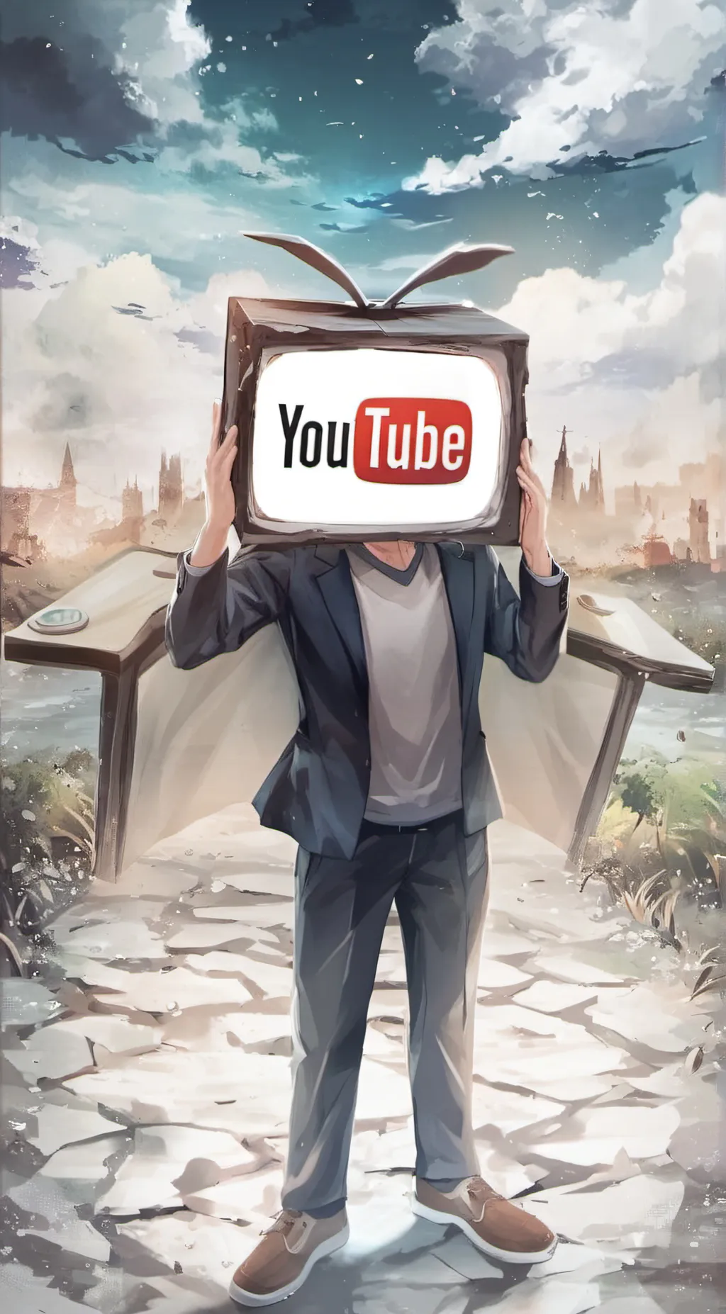 ai character: YouTube  background