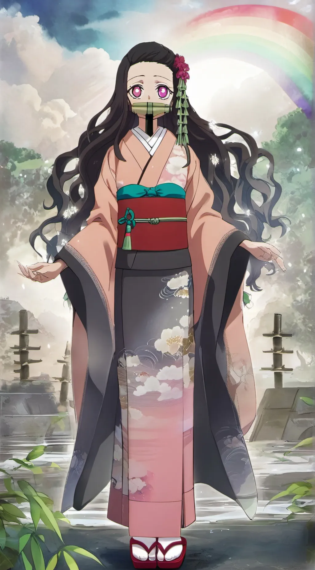 ai character: nezuko kamado background