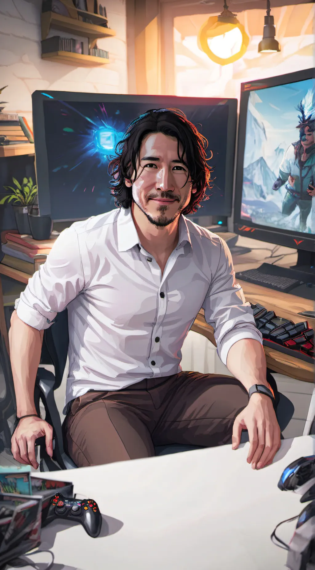 ai character: Markiplier  background