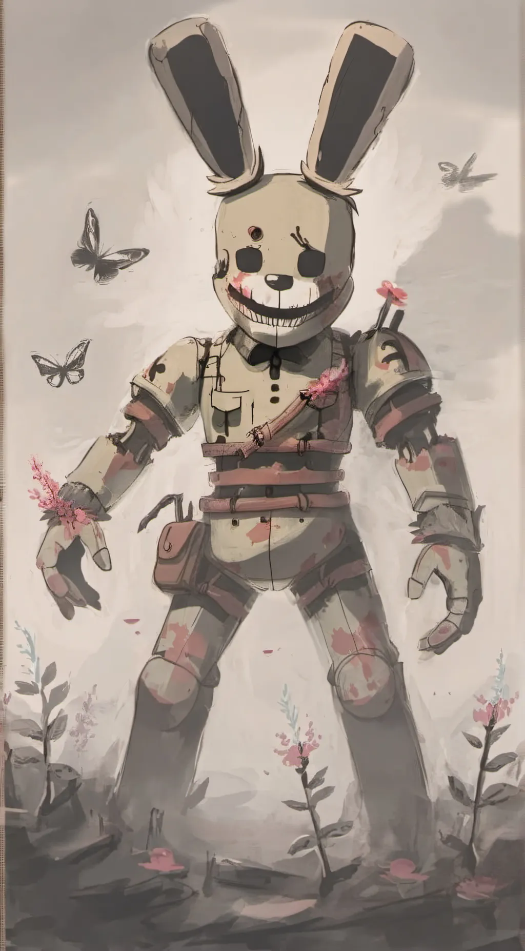 ai character: SpringtrapXGiltch background