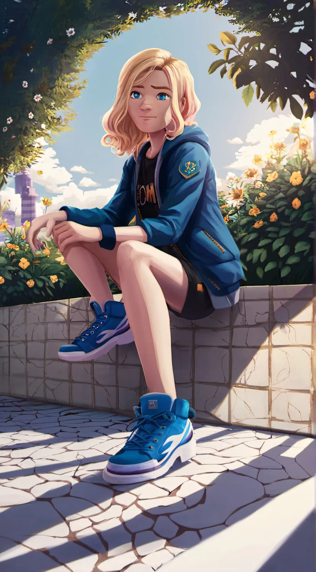 ai character: Qwen Stacy  background