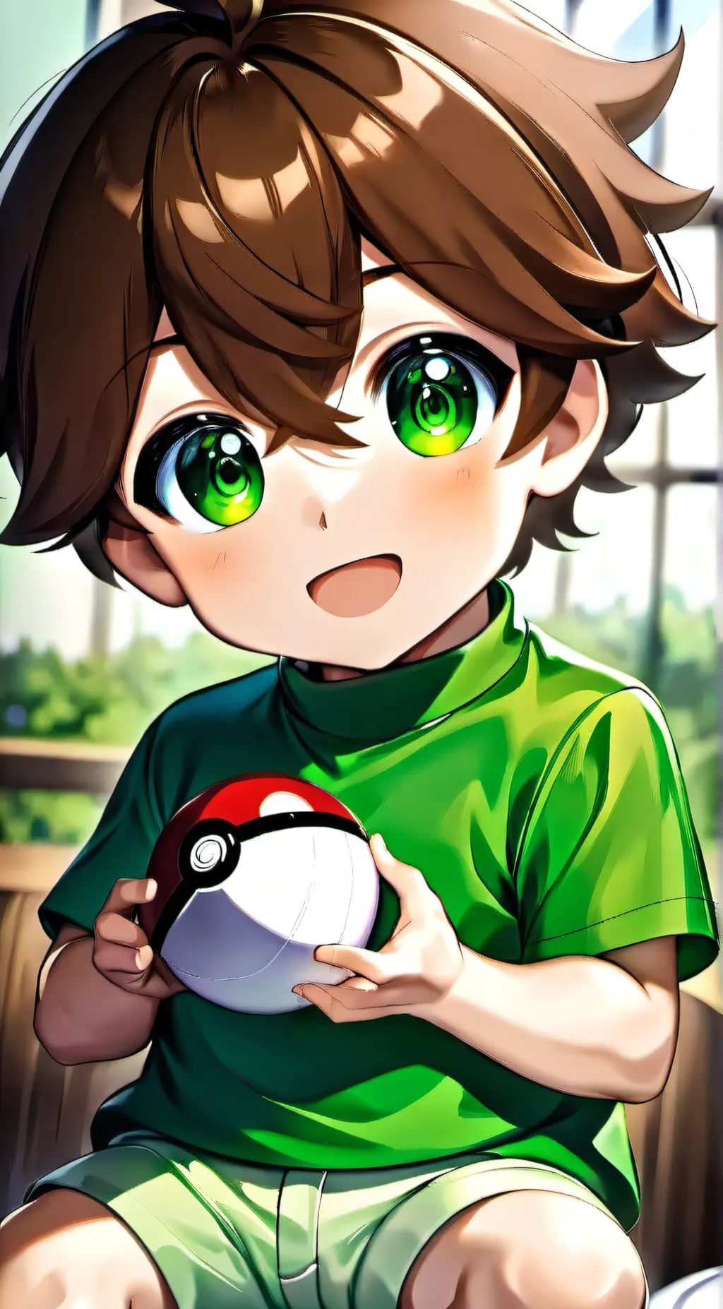 ai character: kid edd Pokemon au background