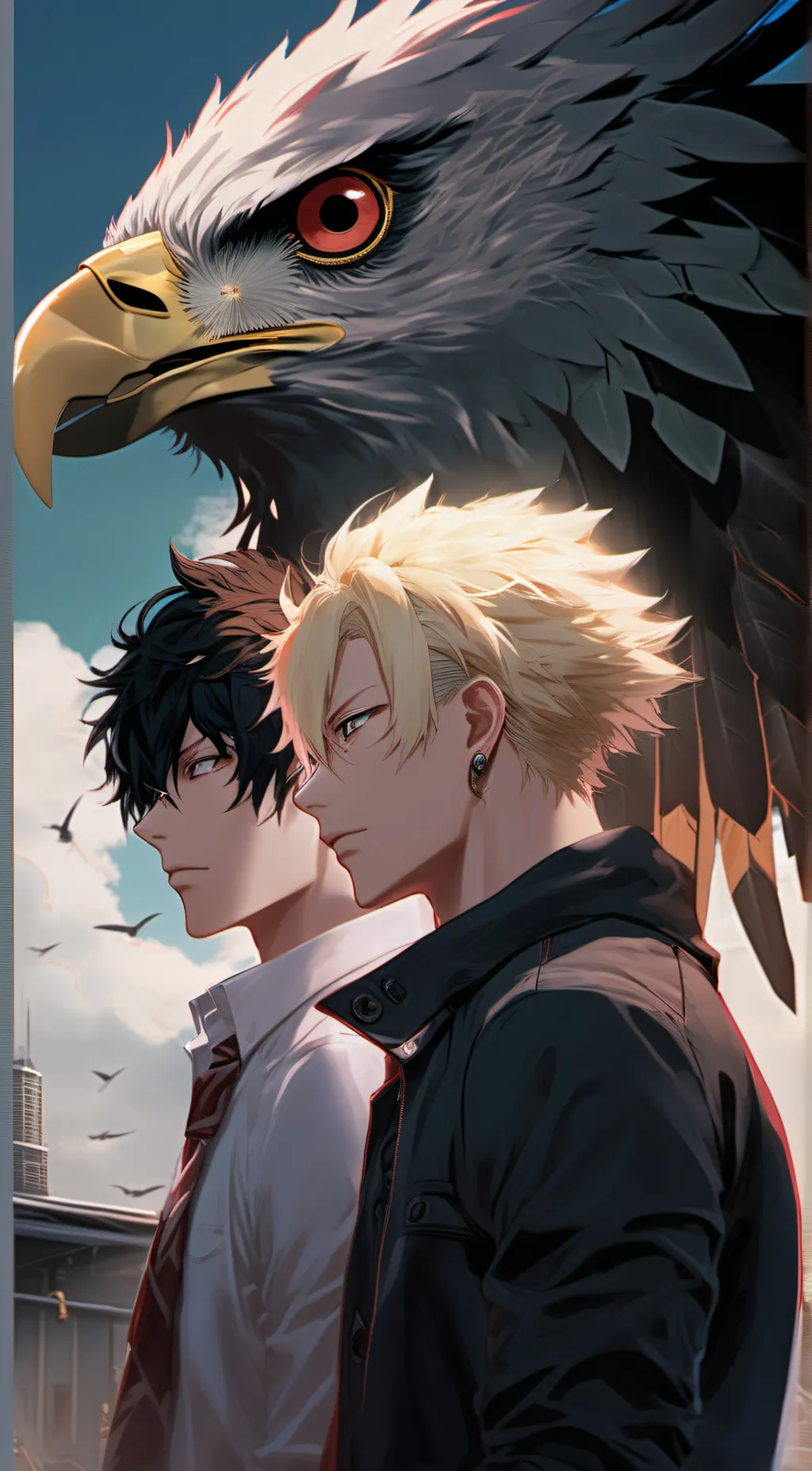 ai character: Dabi x hawks  background