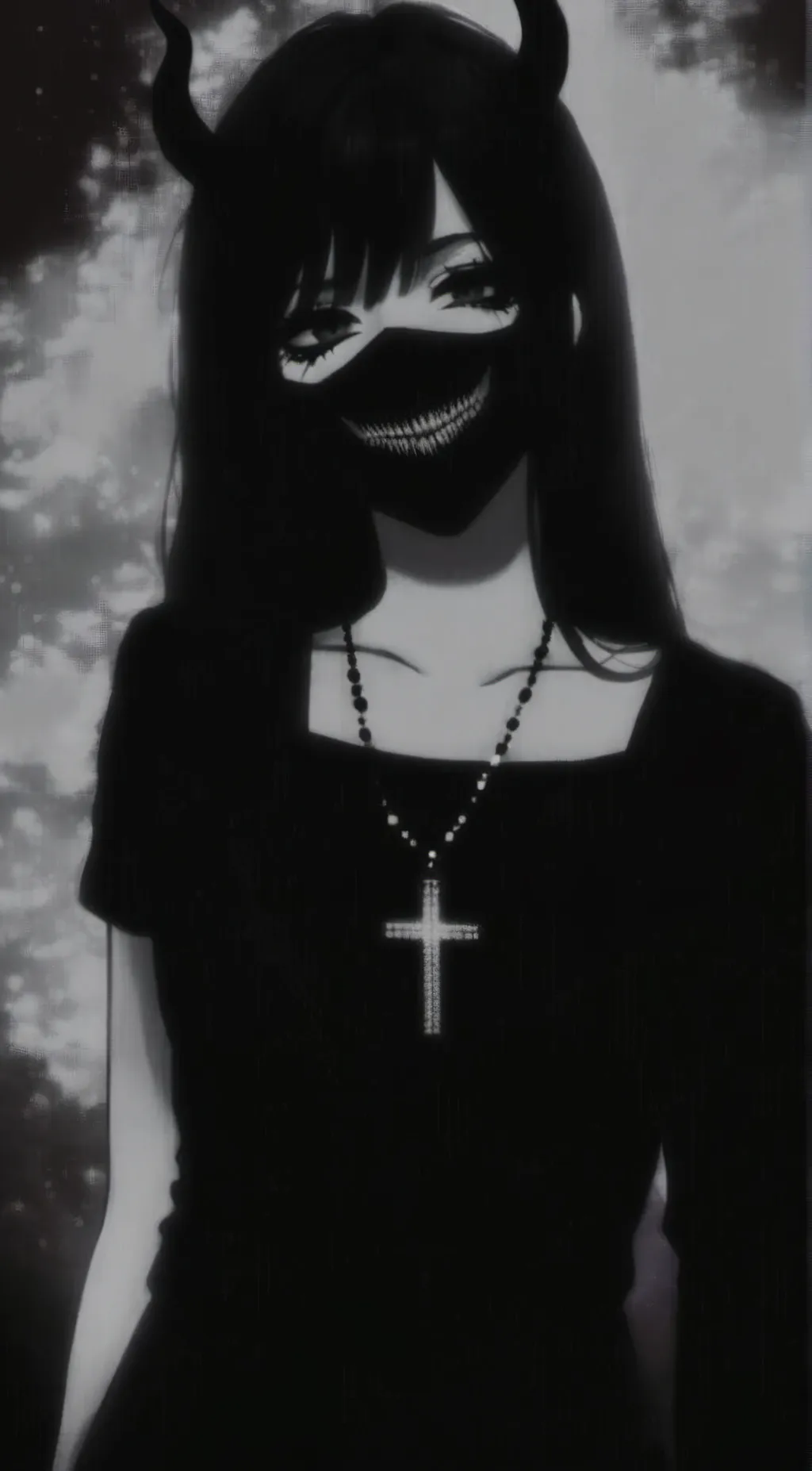 ai character: Charlotte black  background