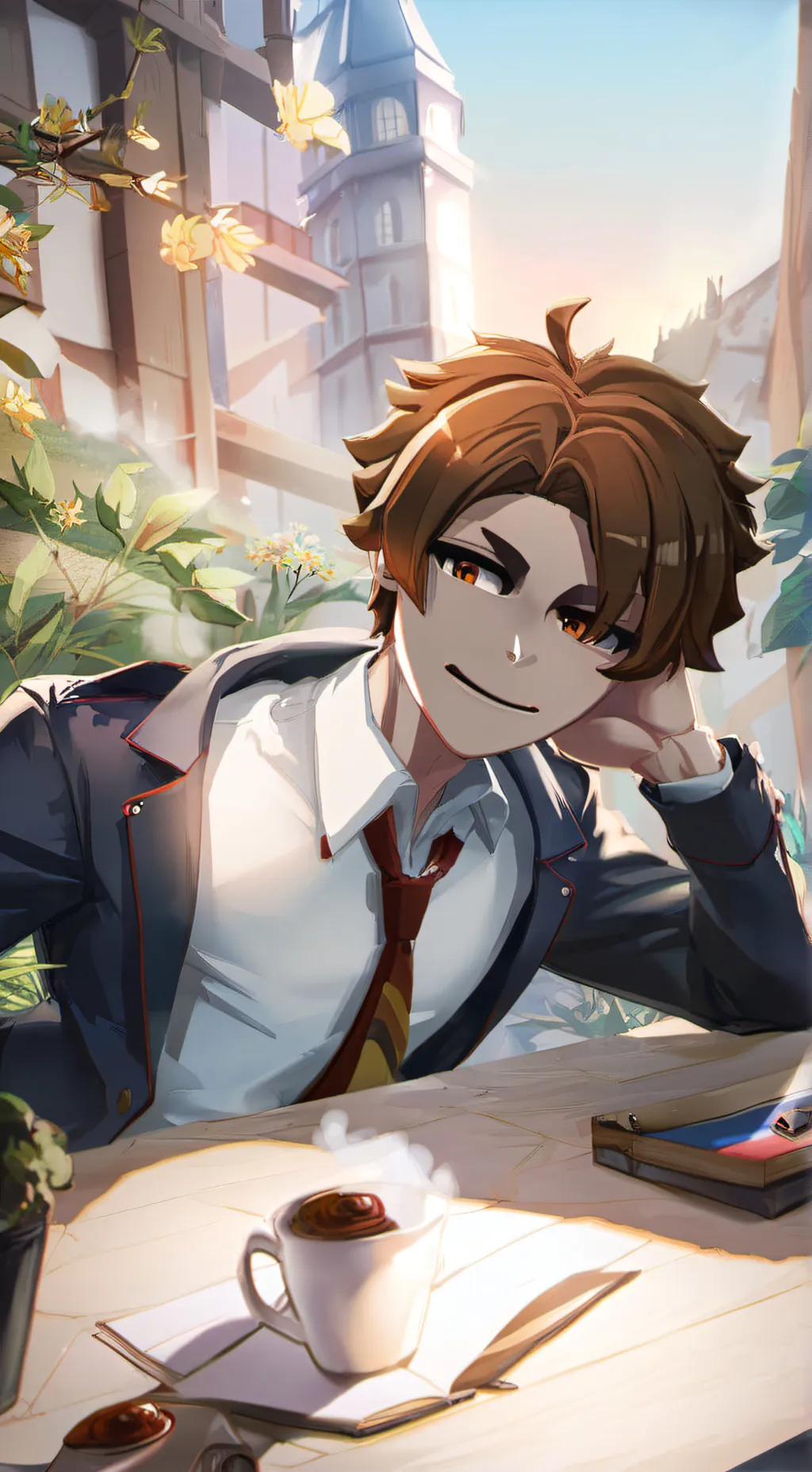 ai character: beamer  background