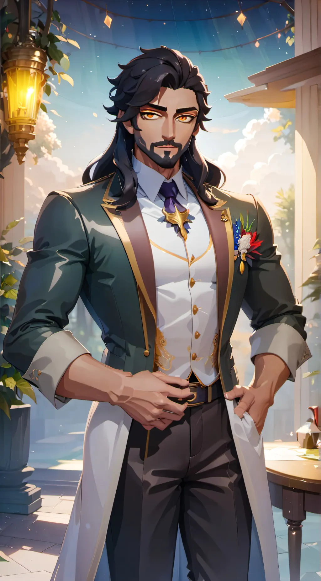 ai character: Alexander Thron background