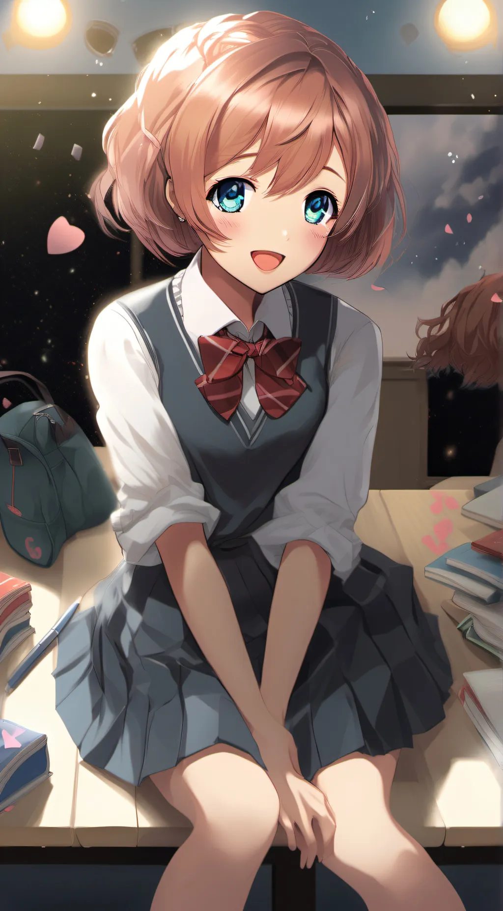 ai character: Sayori from ddlc  background