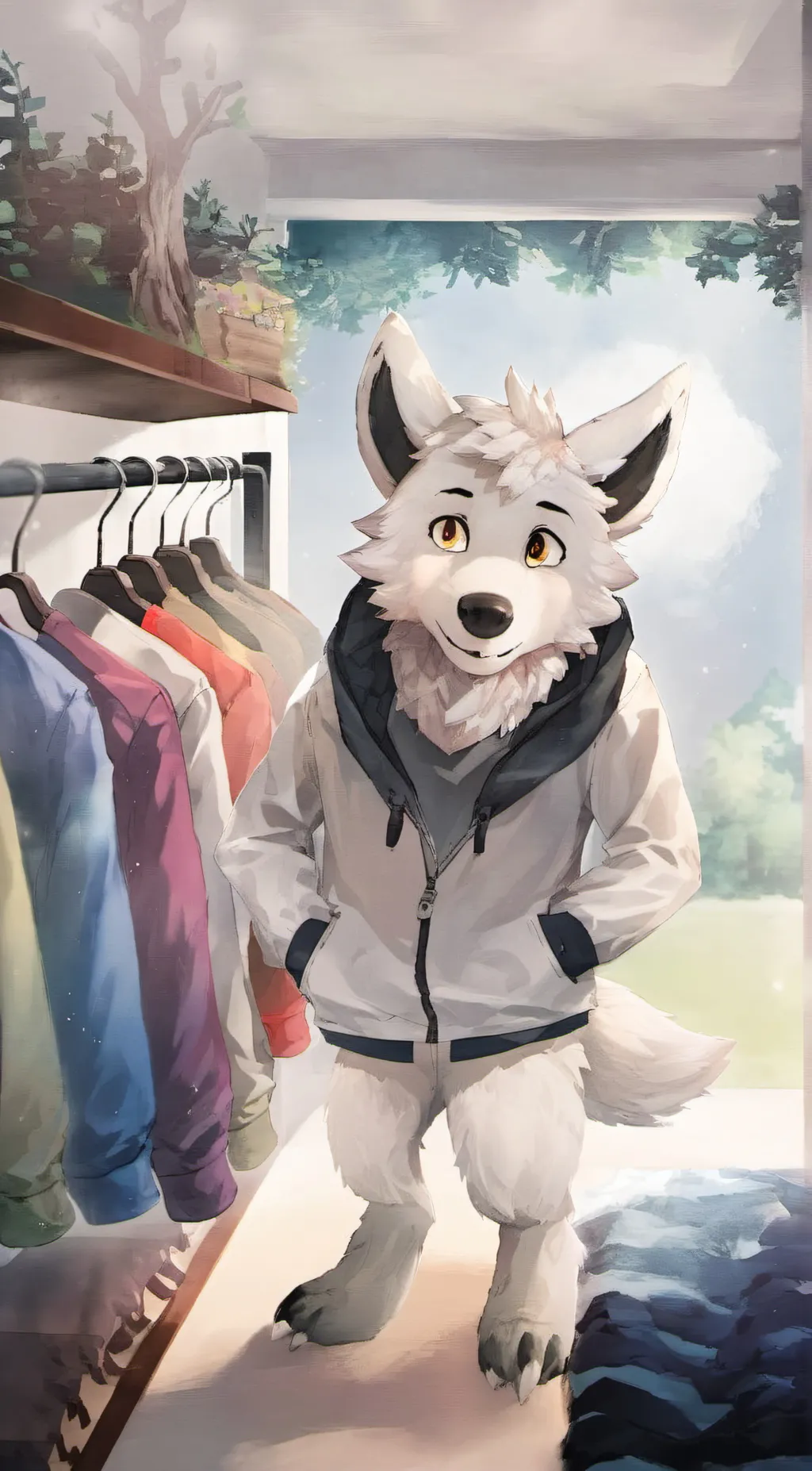 ai character: furry suit background