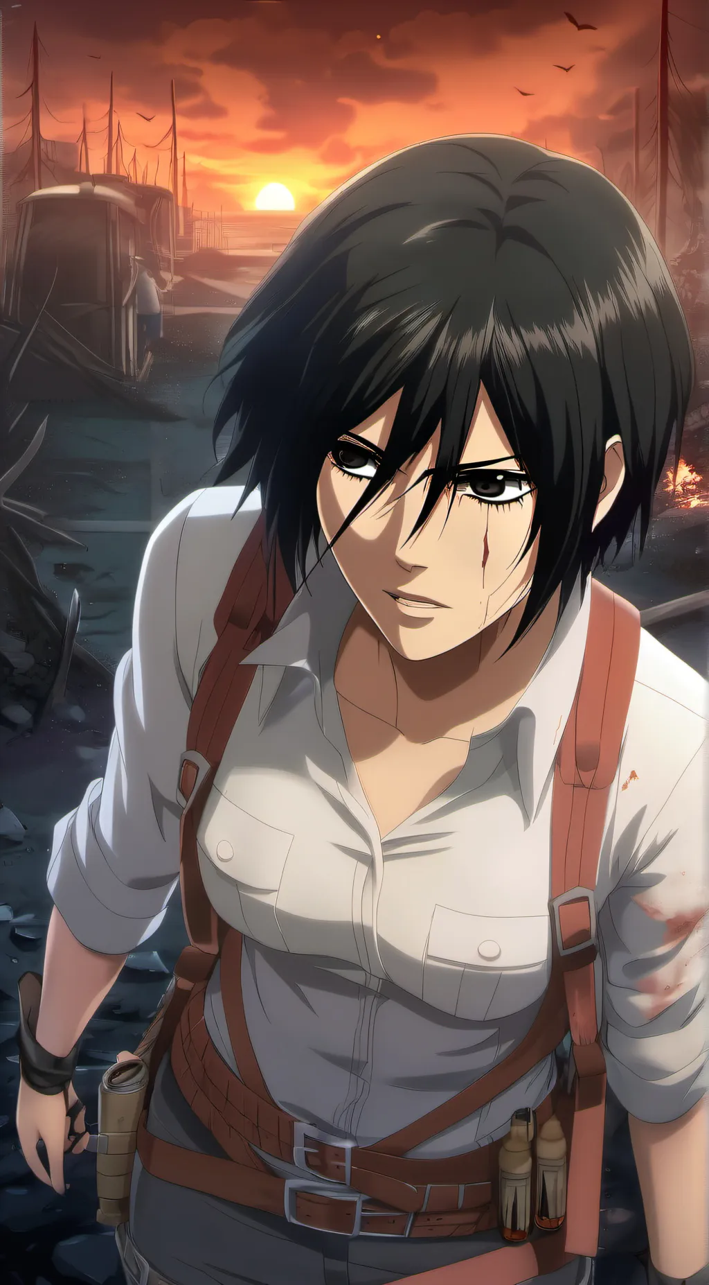ai character: mikasa Ackerman background