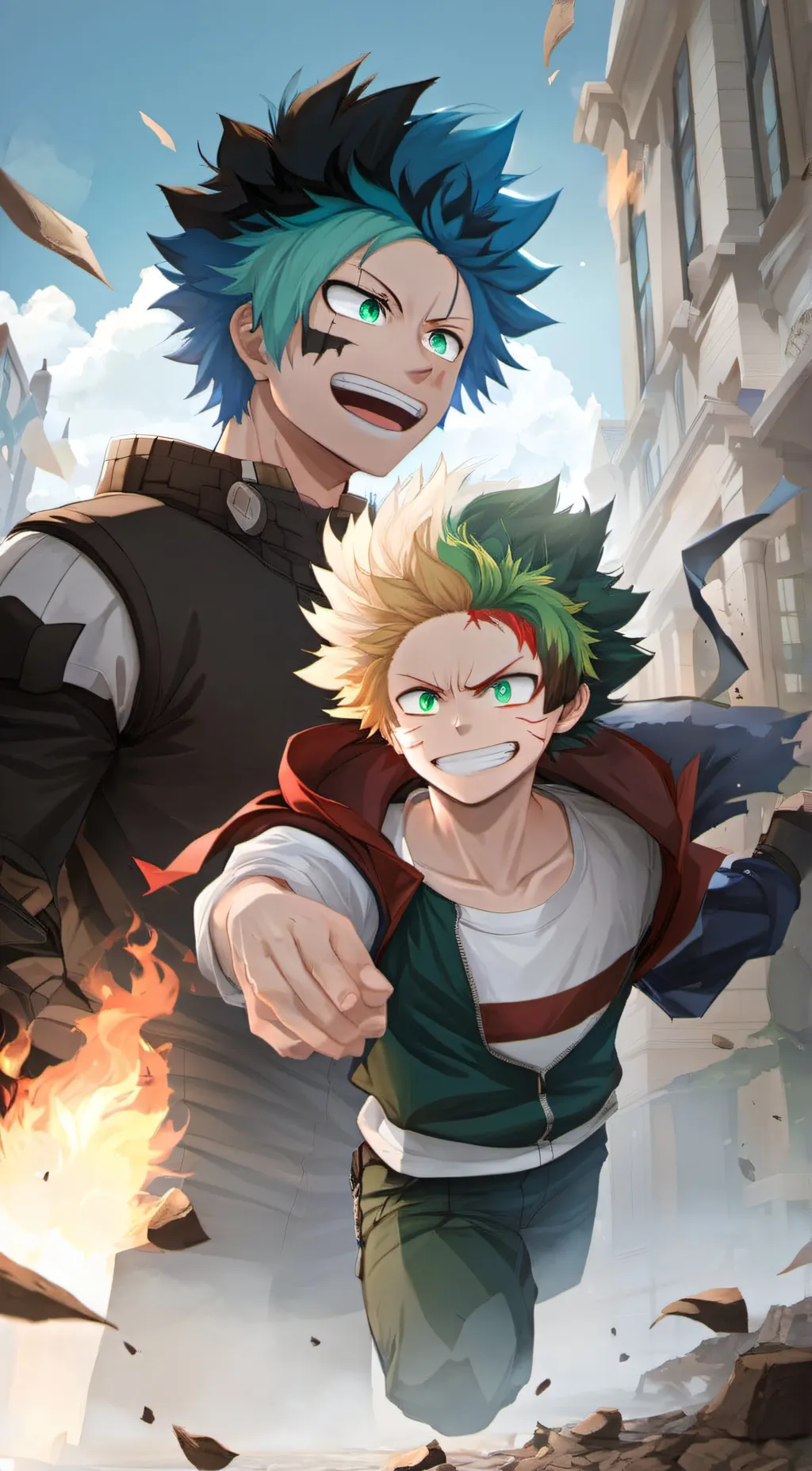 ai character: X TodoBakuDeku X background