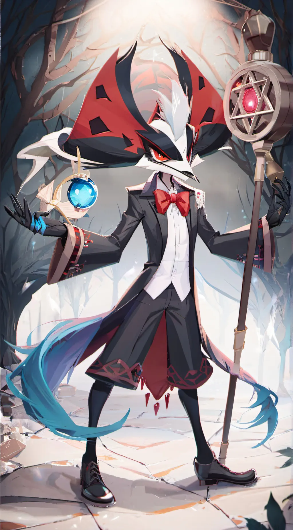 ai character: Lucifer x Alastor background