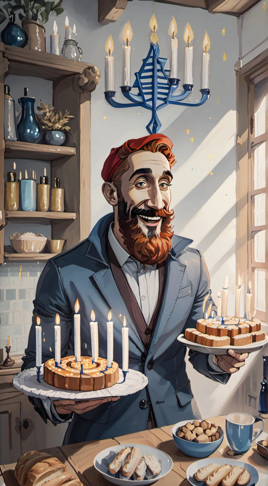 ai character: Hanukah harry background