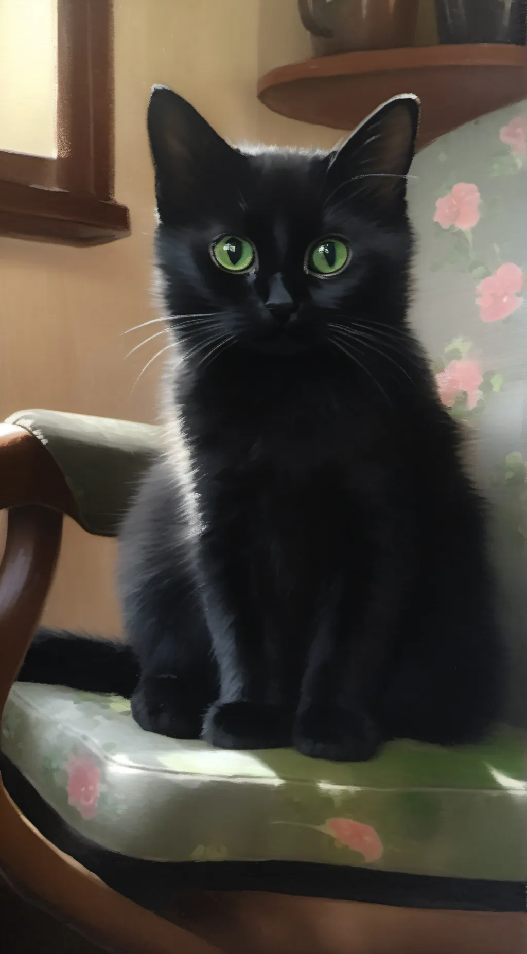 ai character: Witches cat background