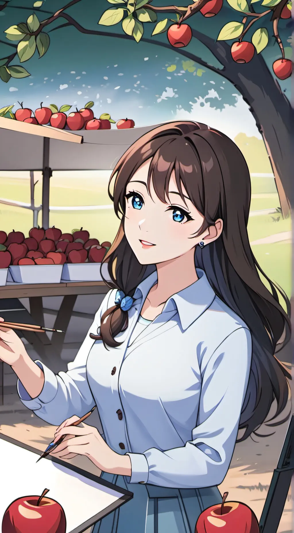 ai character: napple the apple  background
