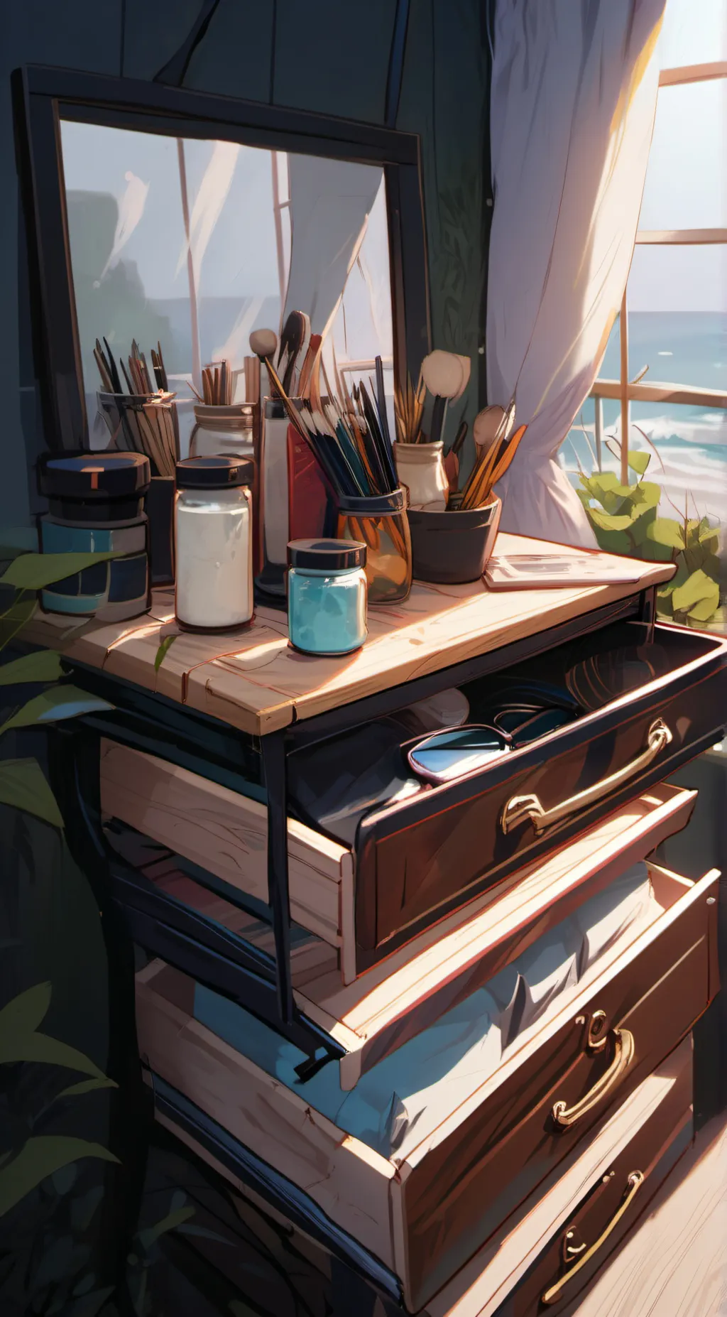 ai character: Drawer background