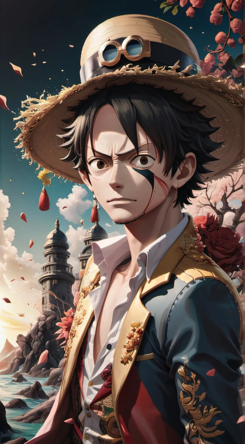 ai character: Luffy  background