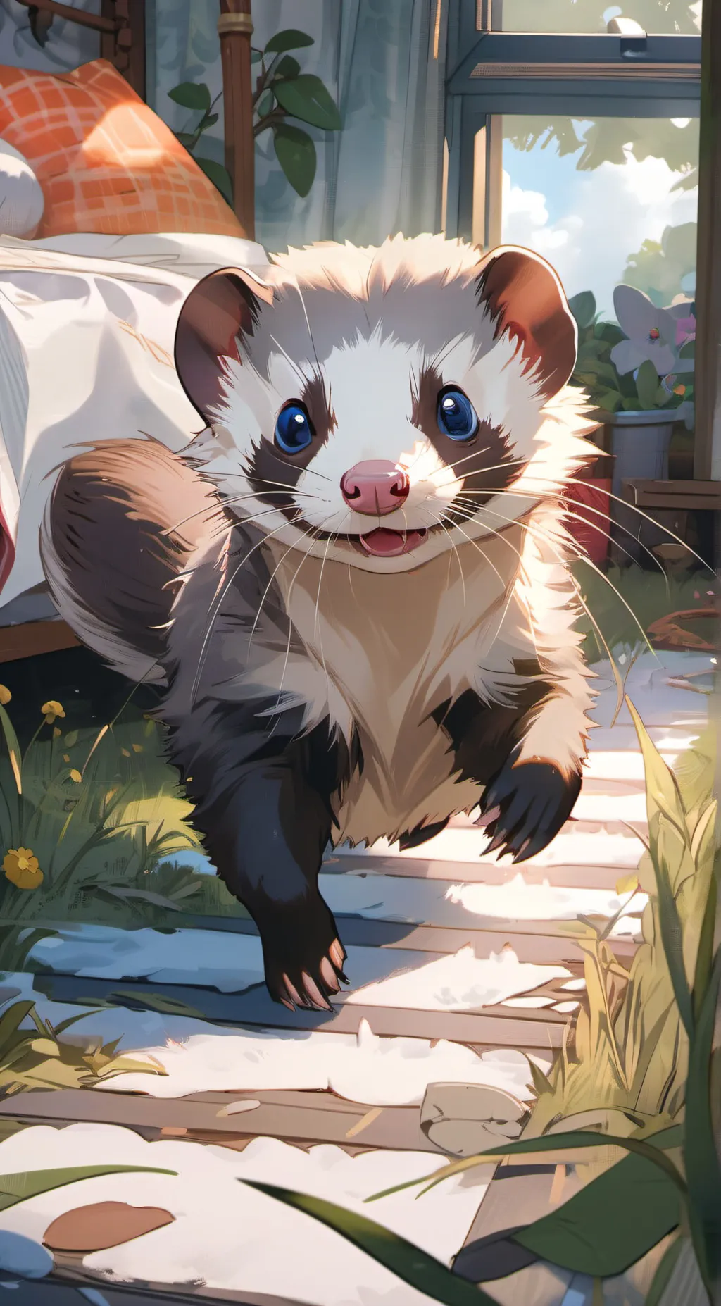 ai character: Sundae the ferret  background
