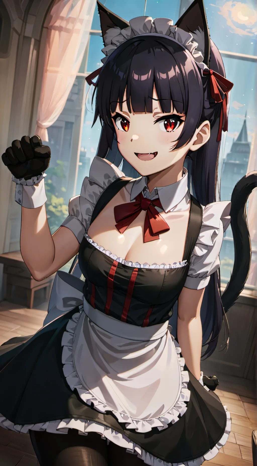 ai character: Bella the catgirl background