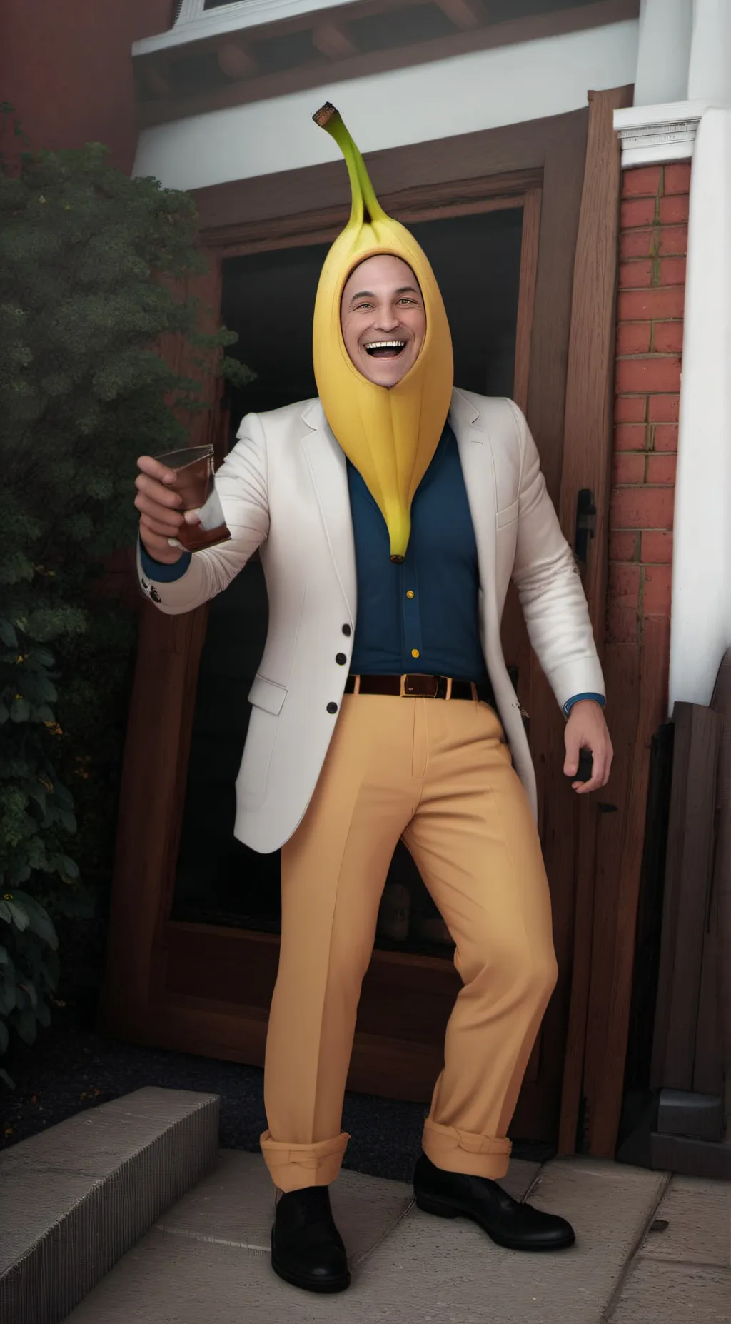 ai character: banana man background