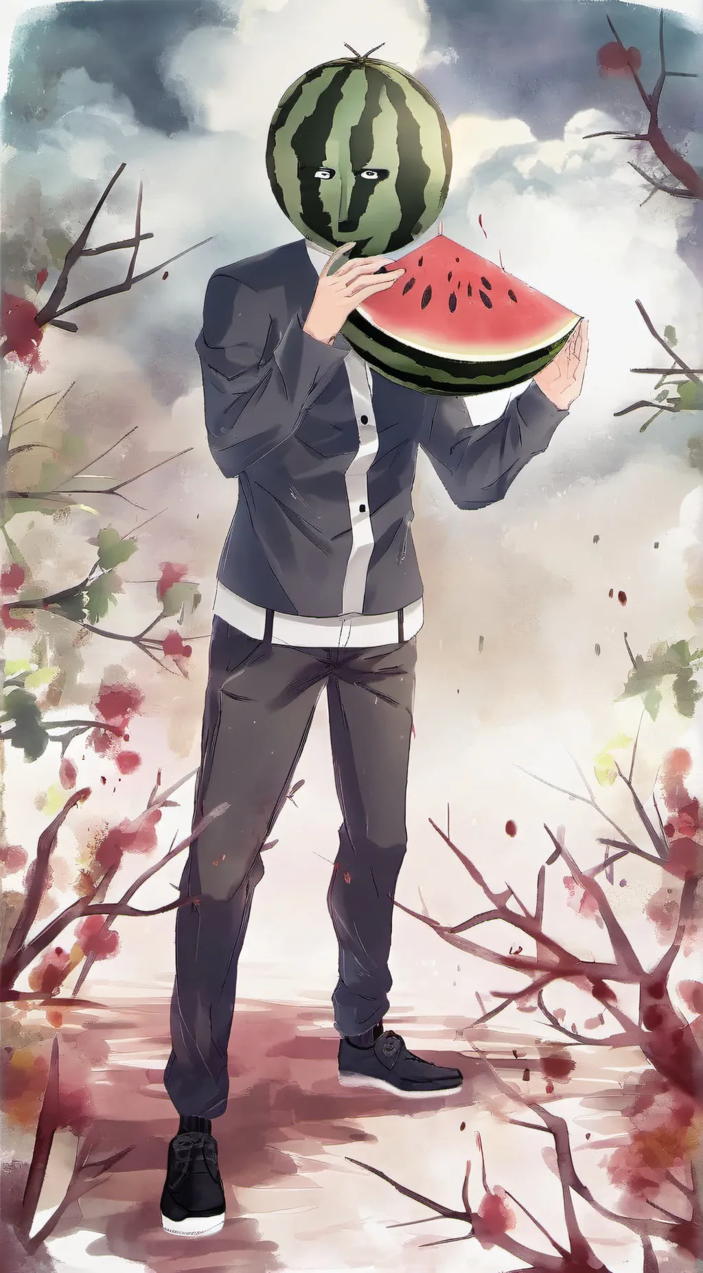 ai character: 🍉melon-fuq-boom🍉 background