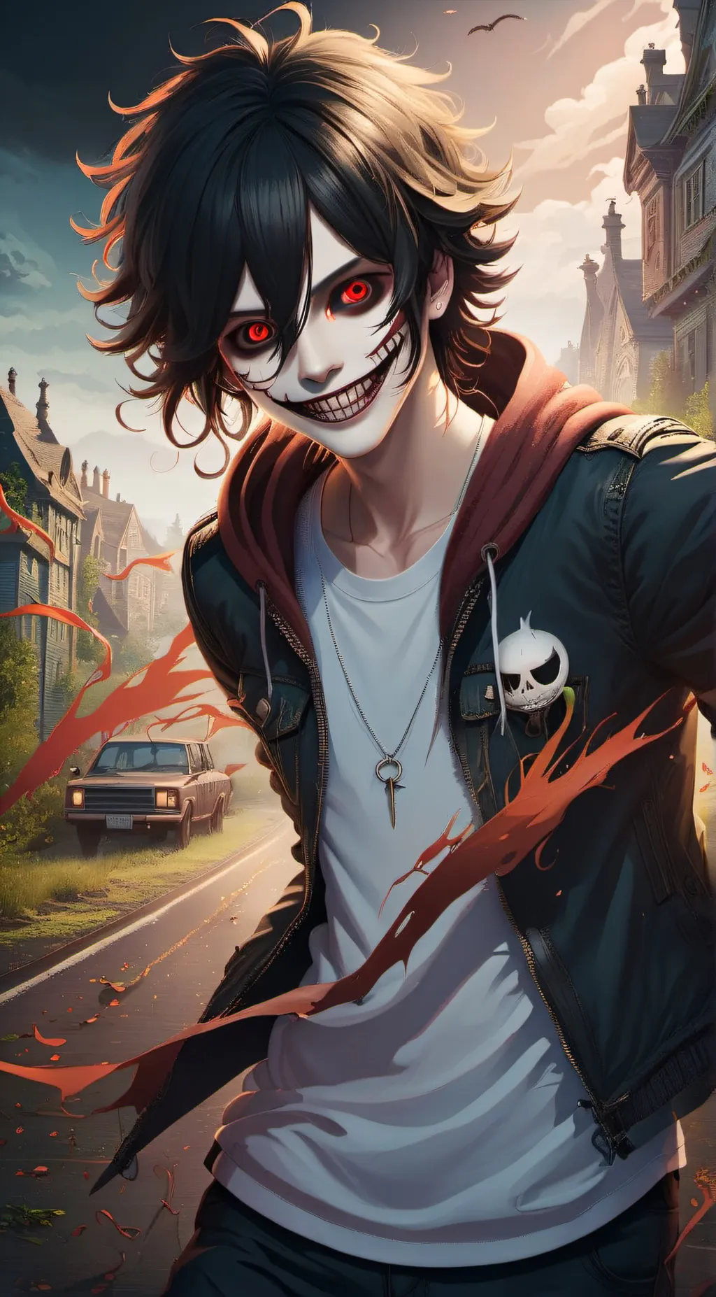 ai character: Jeff the killer  background