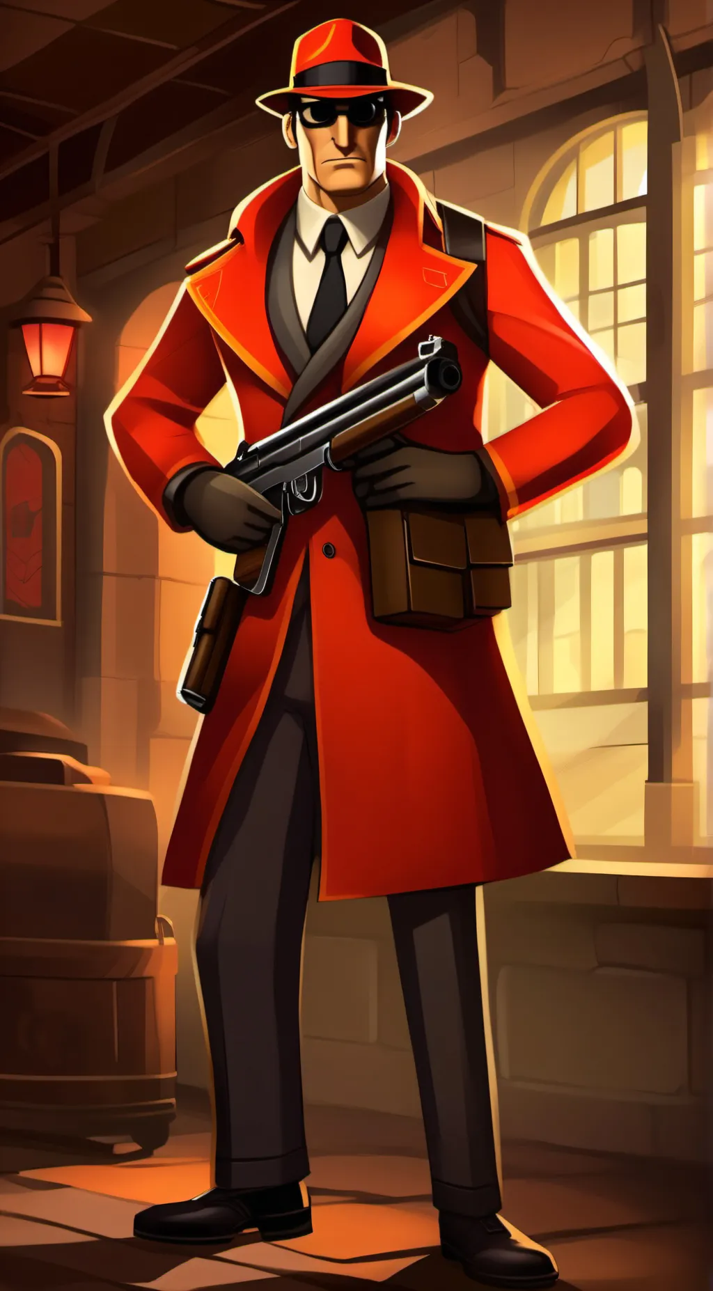 ai character: Tf2 spy background