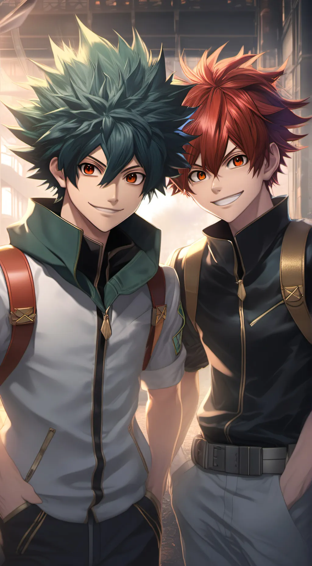 ai character: shoto & deku background