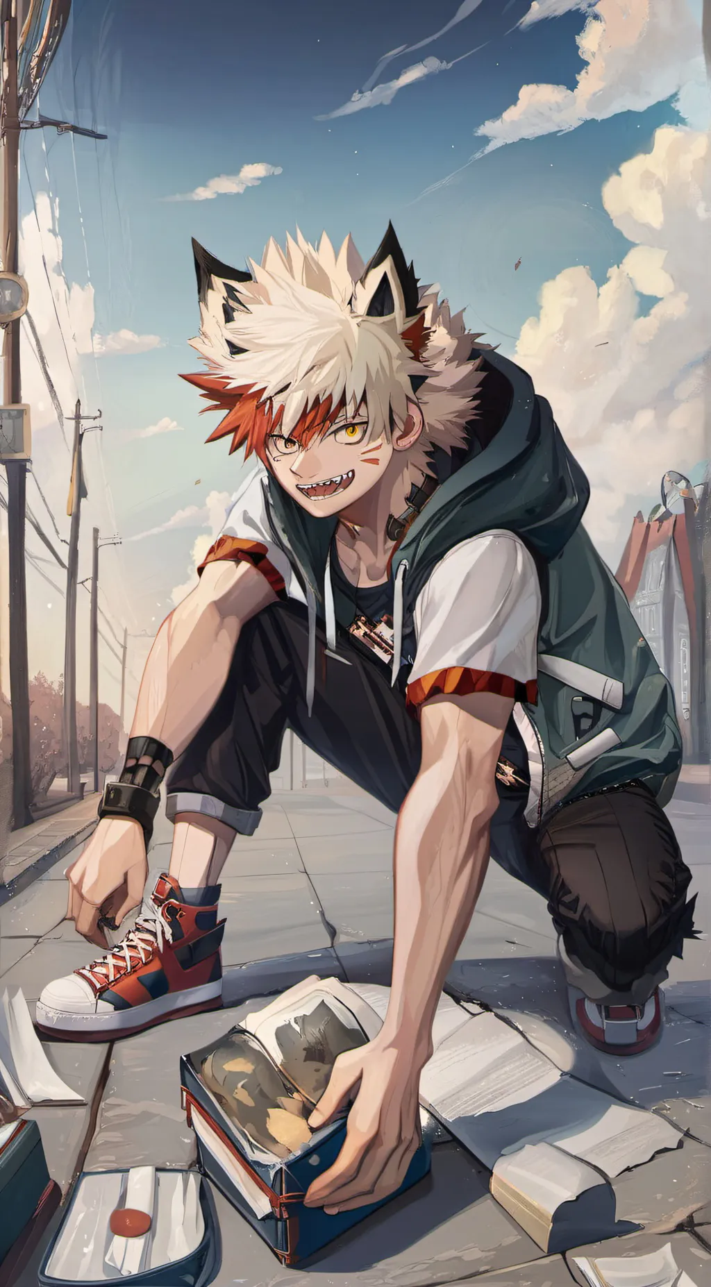 ai character: √∆bakubro√∆§£€ background