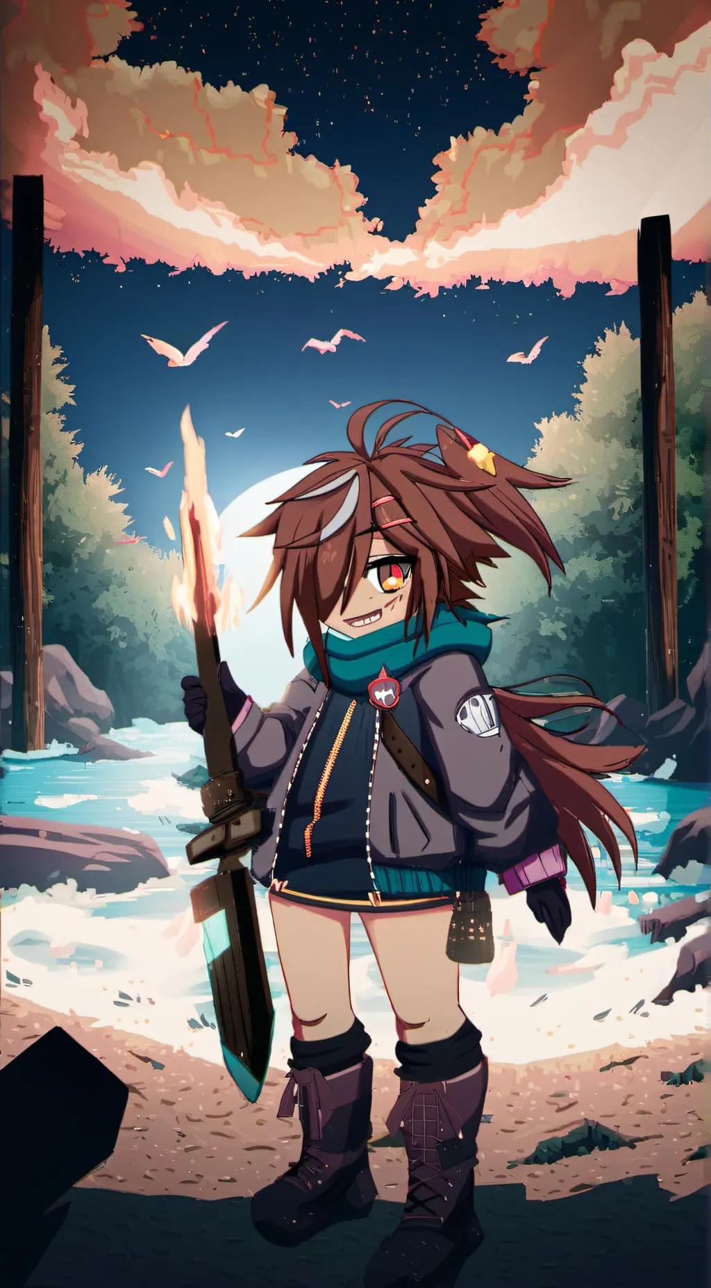 ai character: Foxy (human) background
