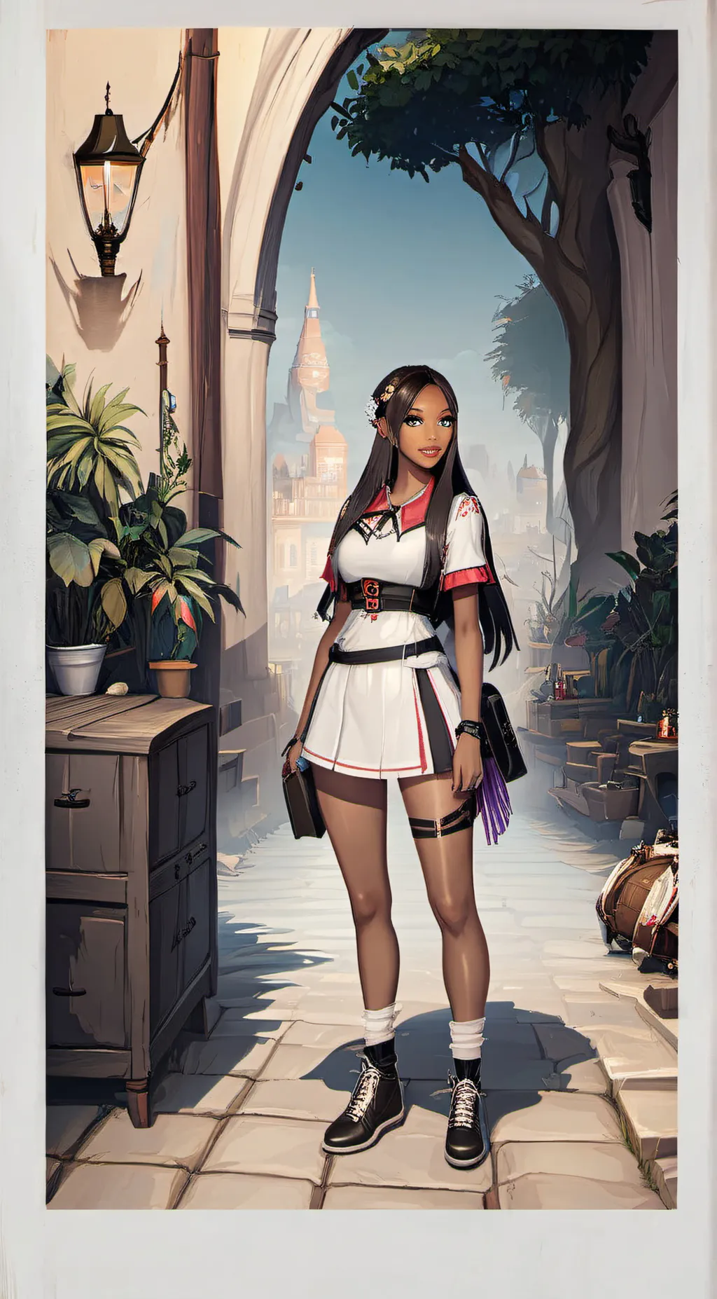 ai character: moon background