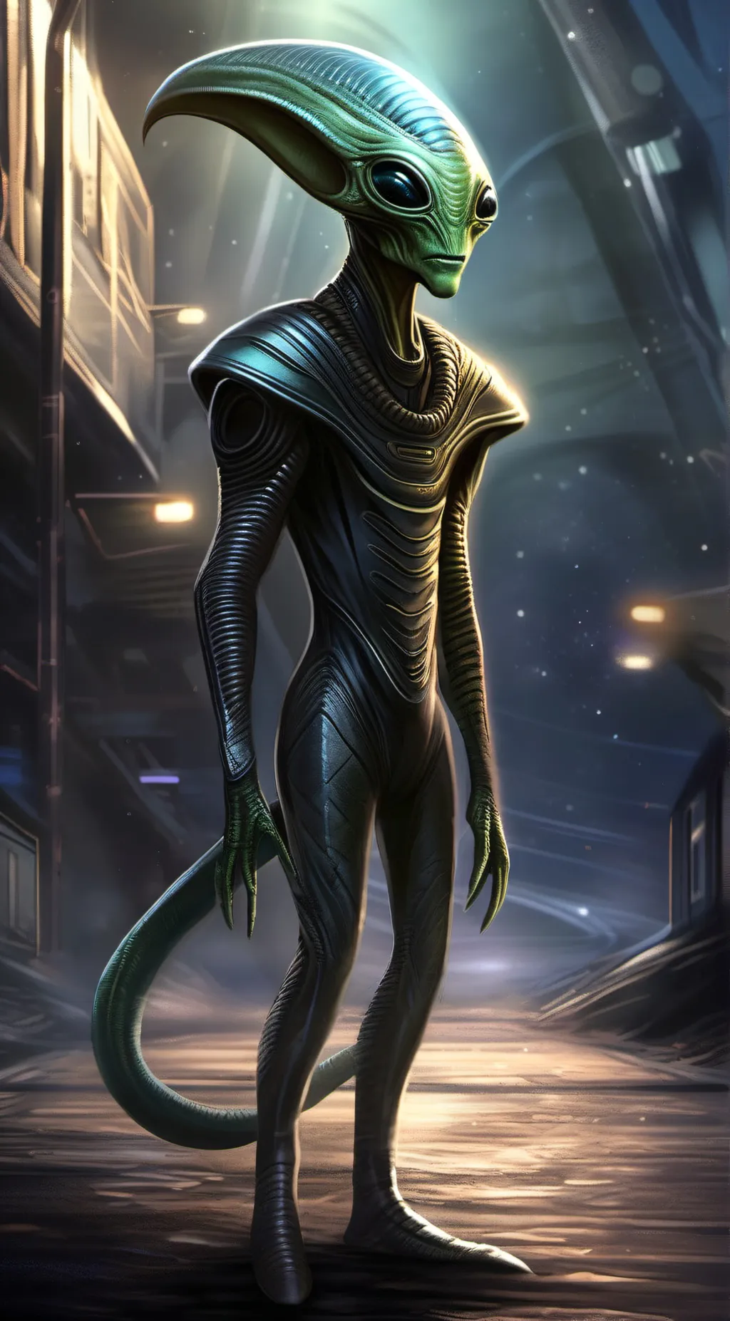 ai character: human like alien background