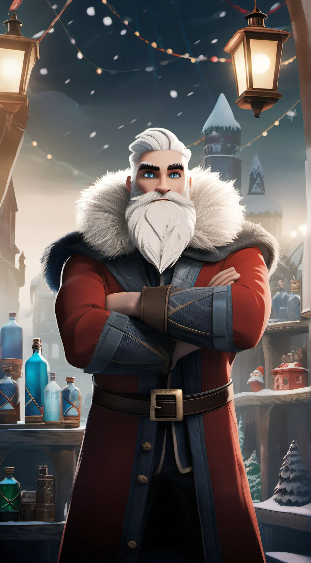 ai character: Santa Claus background