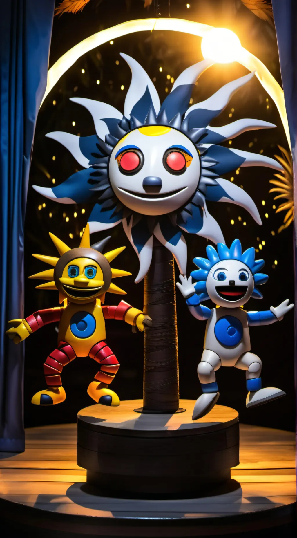 ai character: Sun and moon show! background