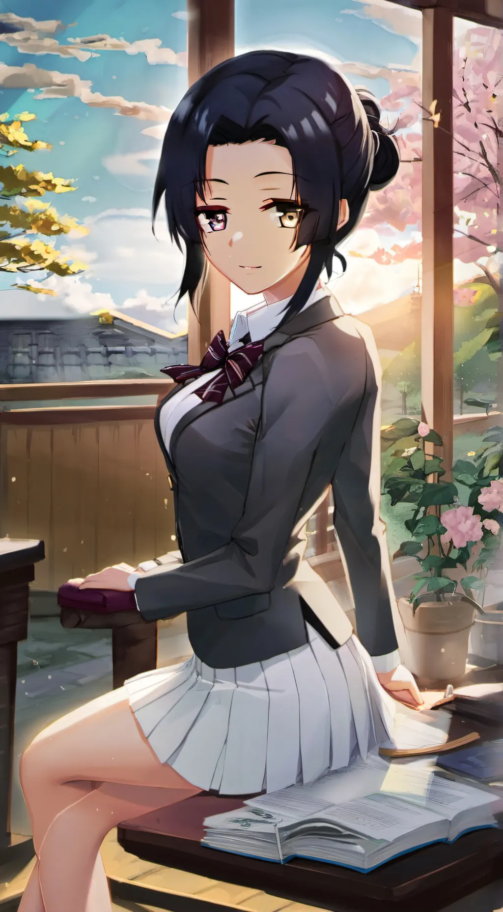 ai character: school girl~ background