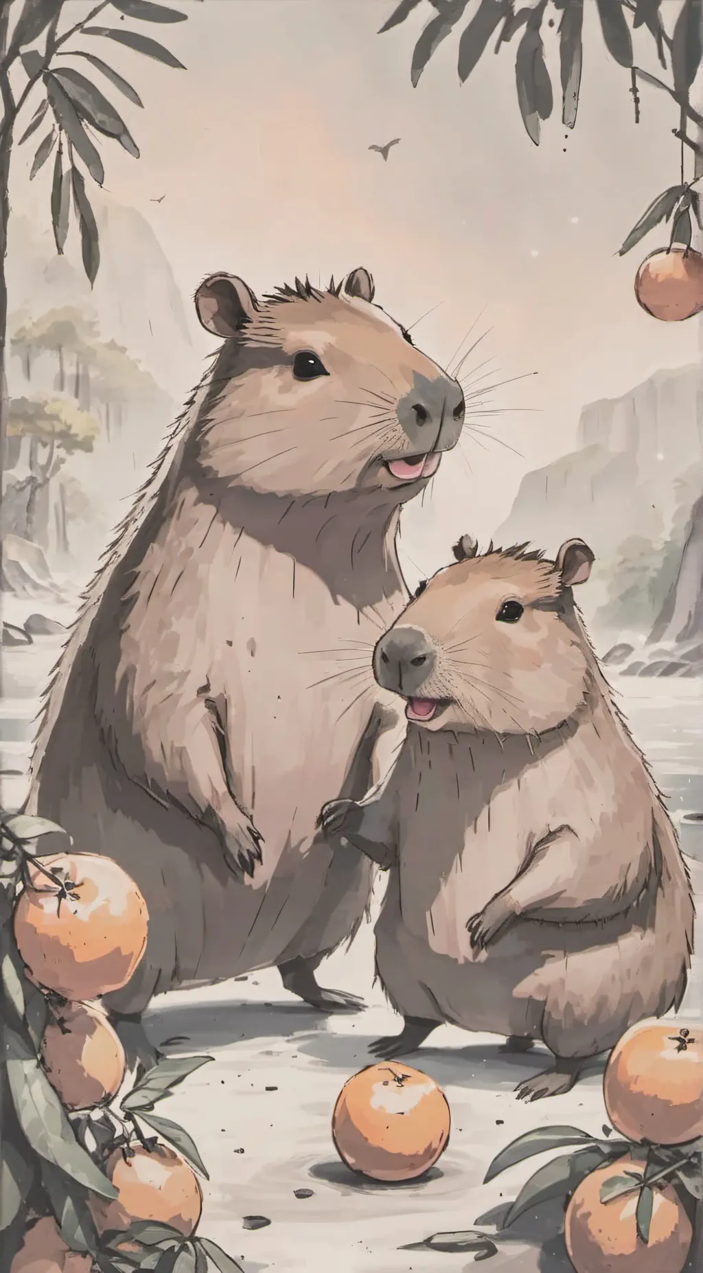 ai character: Capybara  background