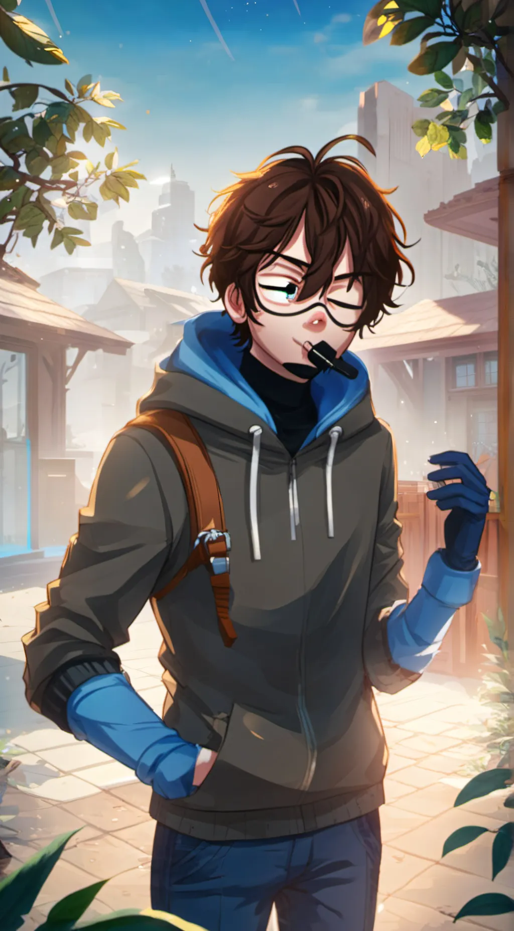 ai character: Ticci Toby  background
