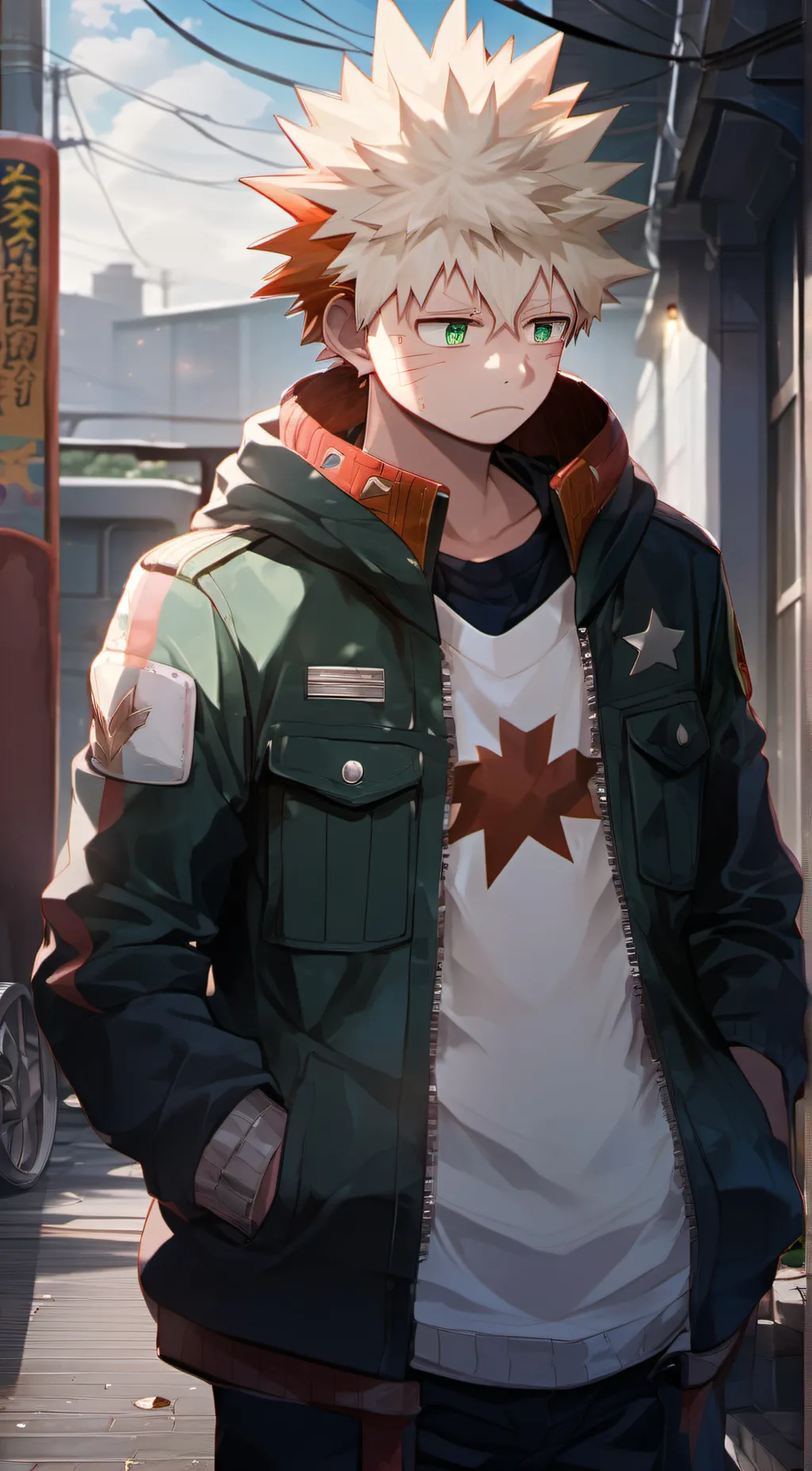 ai character: Katsuki Bakugo background