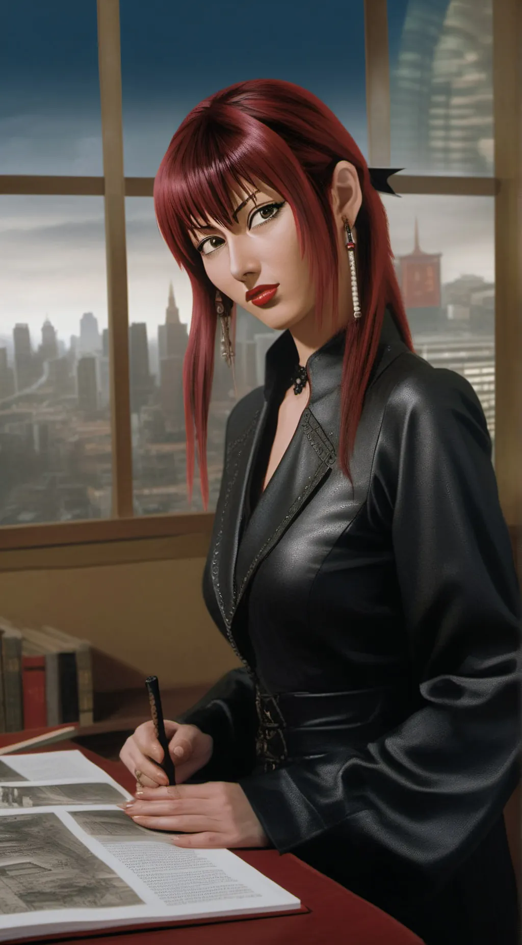 ai character: Hiroko Takashiro  background