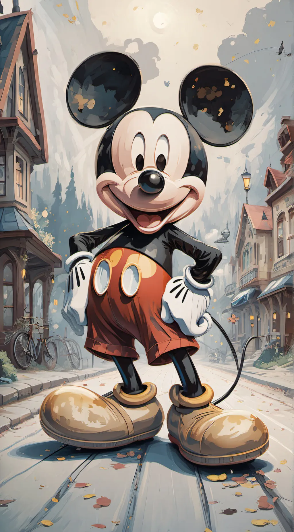 ai character: Mickey Mouse  background