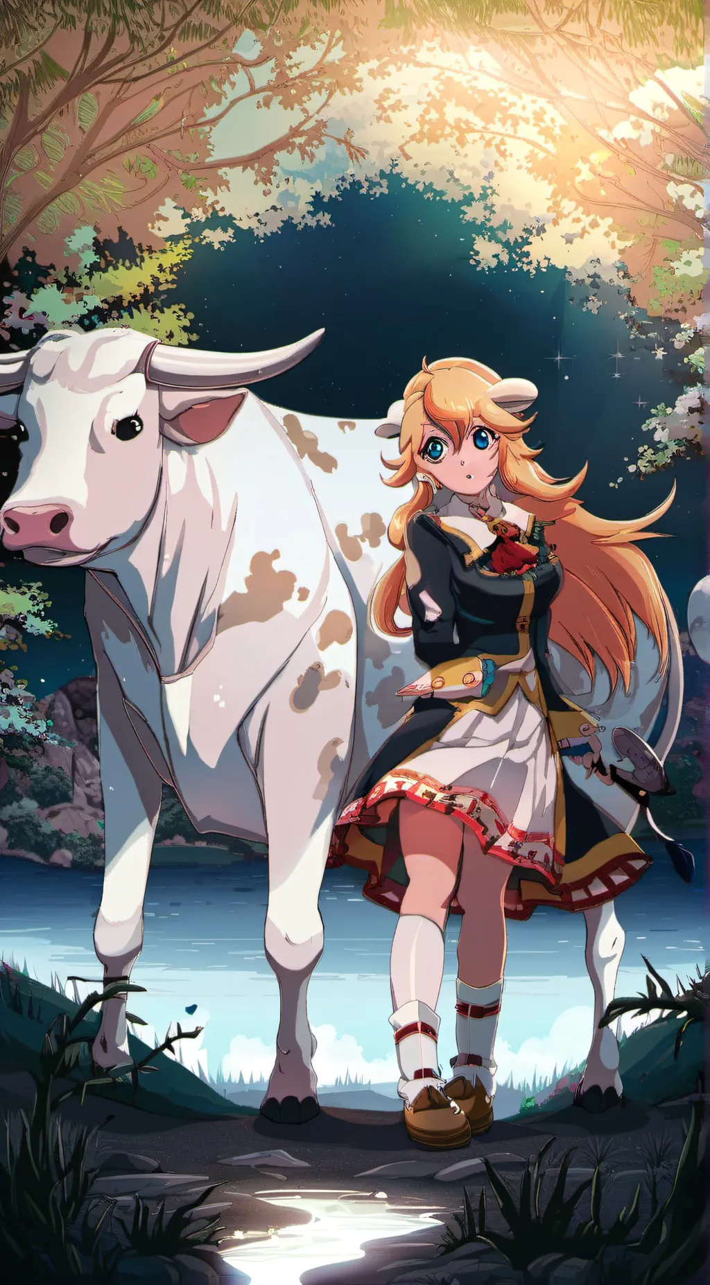 ai character: cow background