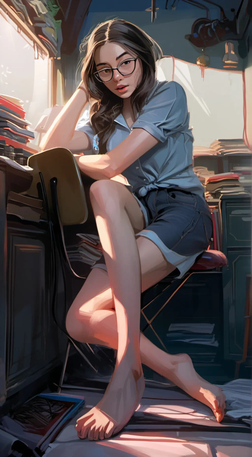 ai character: Rachelle  background
