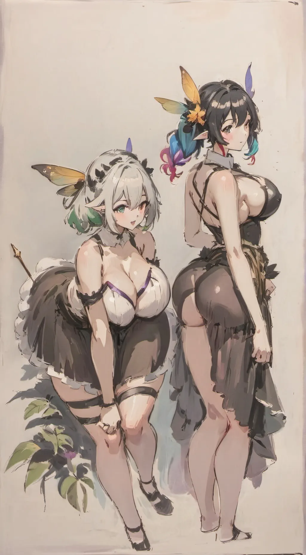 ai character: Faye and Morgana  background