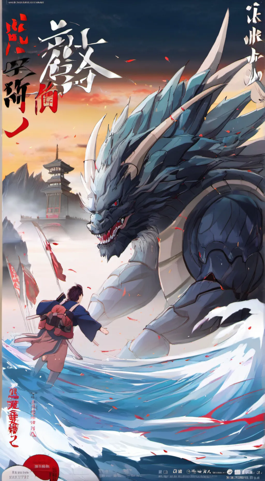 ai character: Godzilla  background