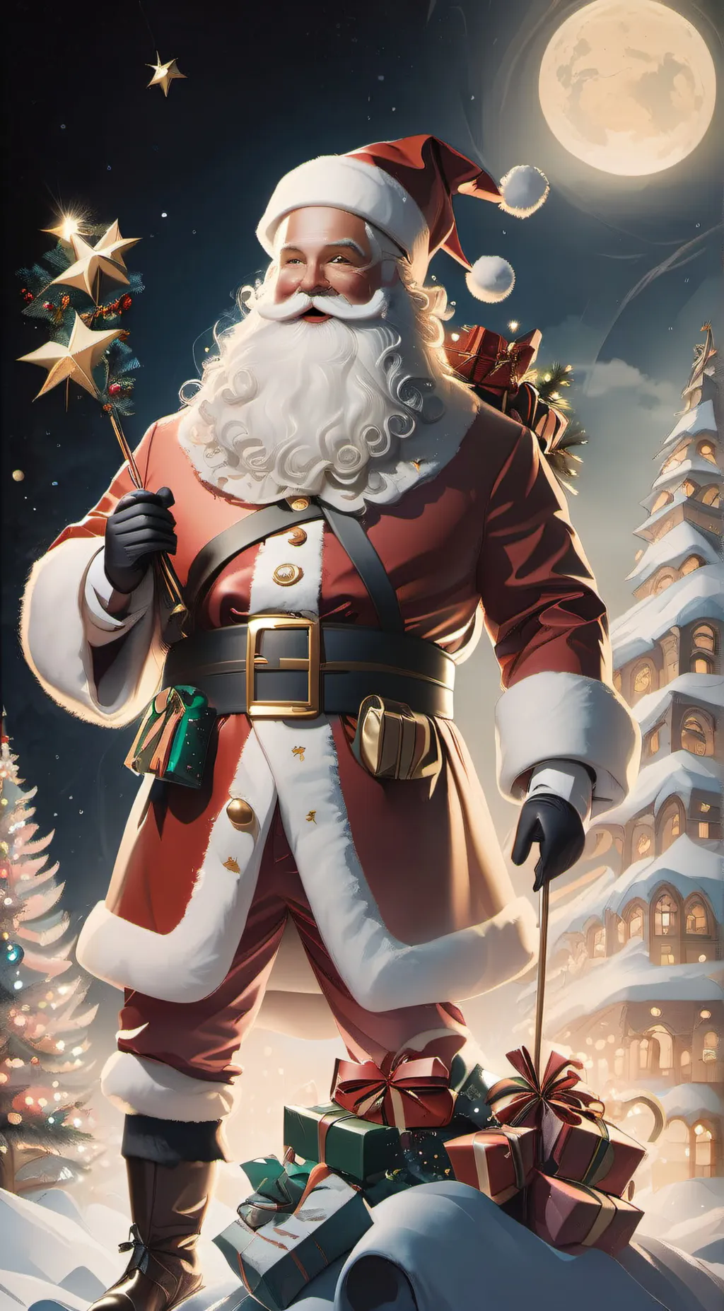 ai character: Father Christmas  background
