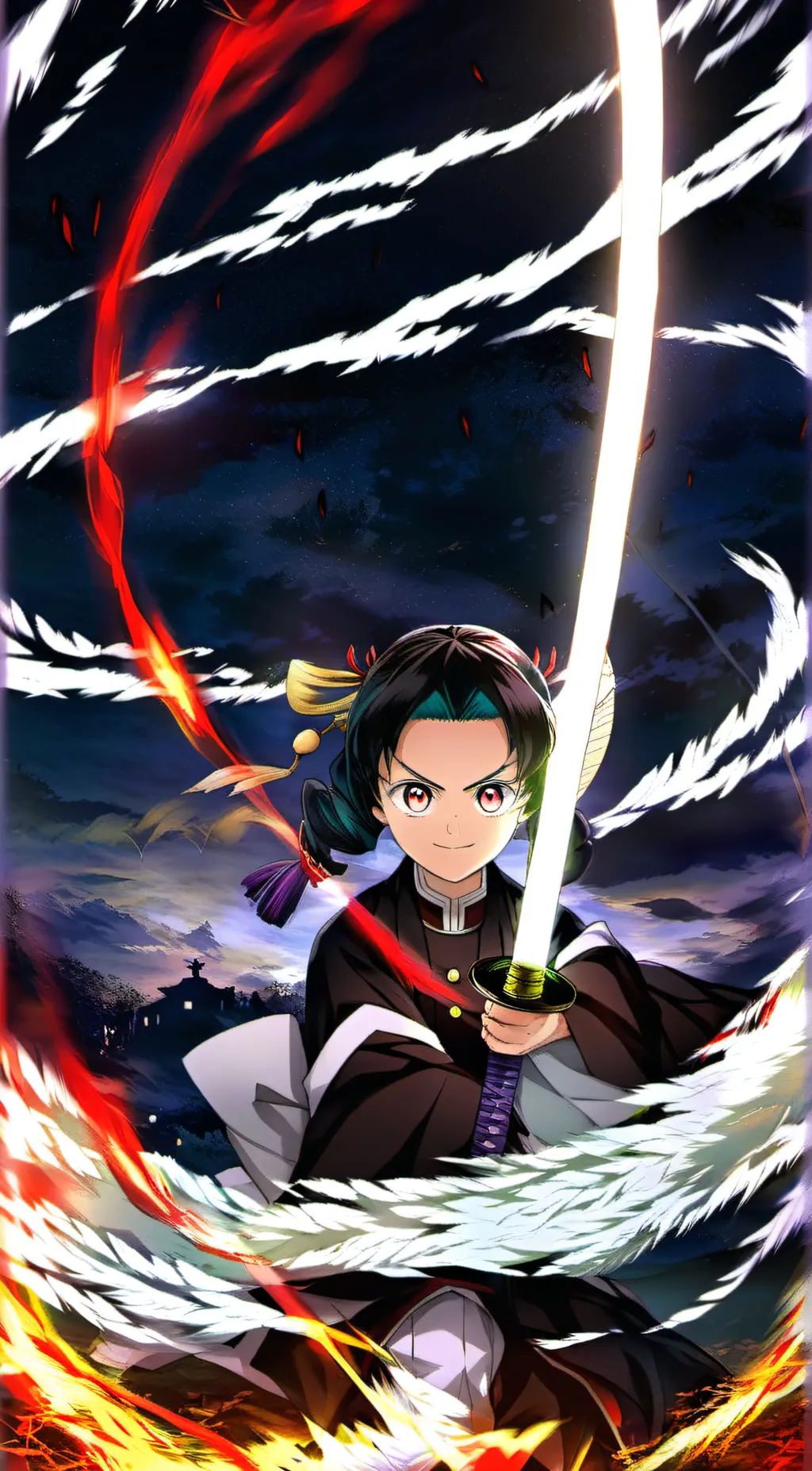 ai character: demon slayer  background